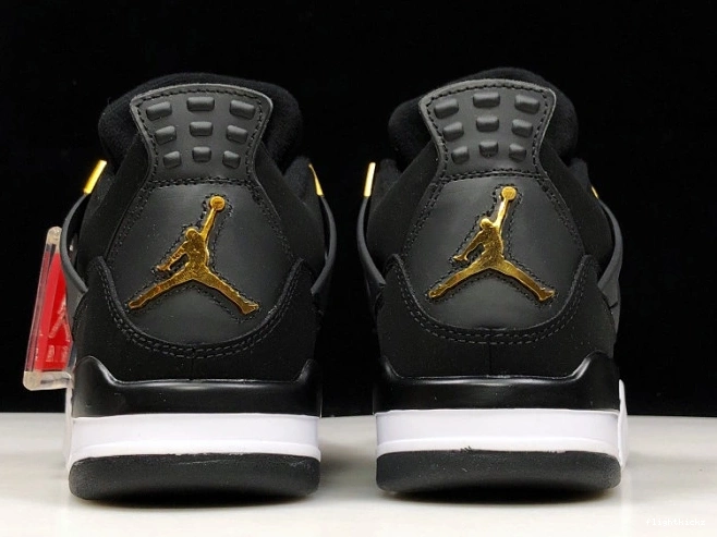 4 Royalty 308497-032 Black Air Jordan Metallic Gold-White 1207